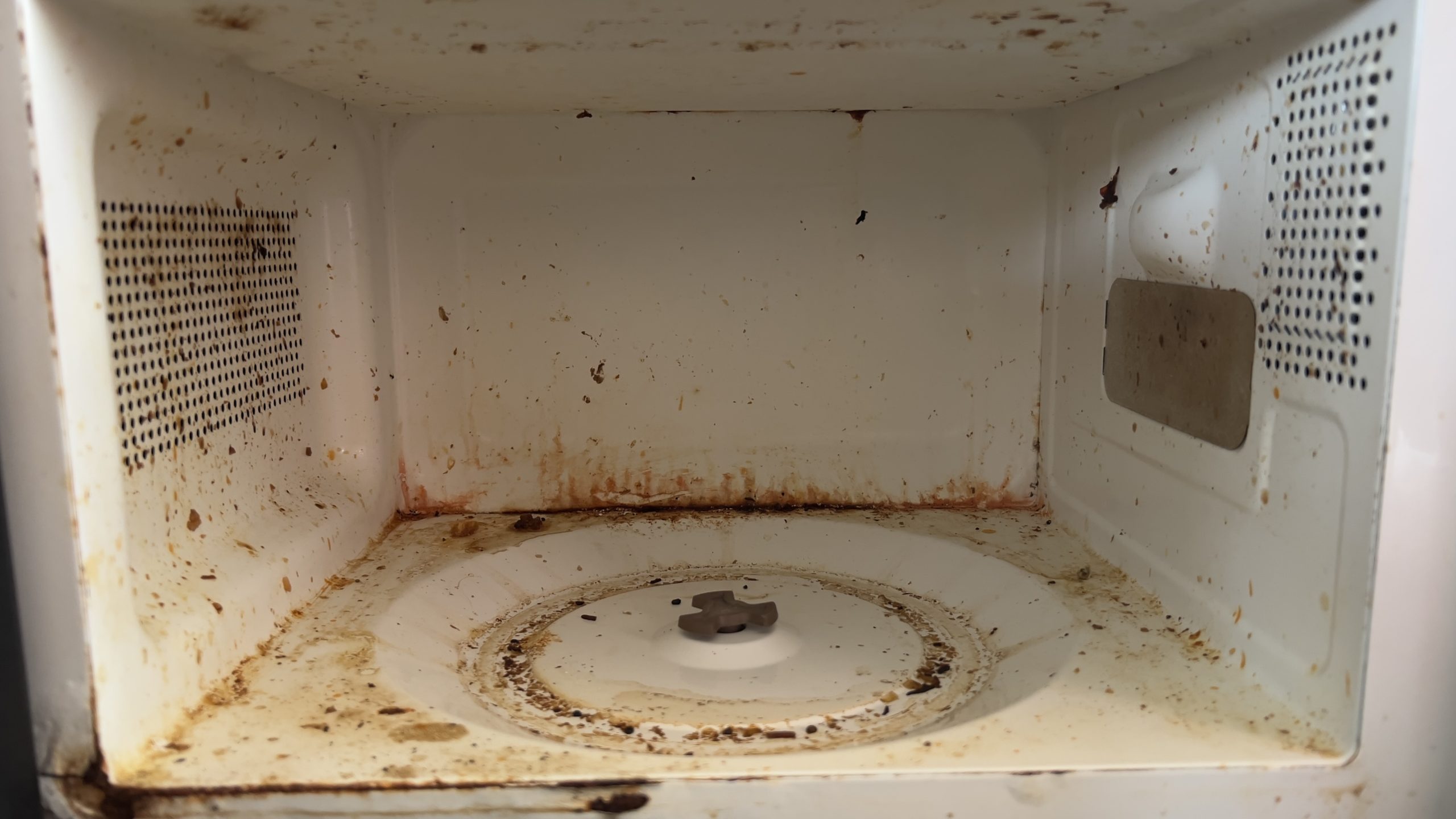 food splatters in microwave